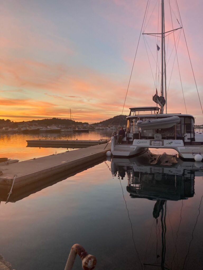 Sailing with catamaran Lagoon 42 - Sunset in Croatia